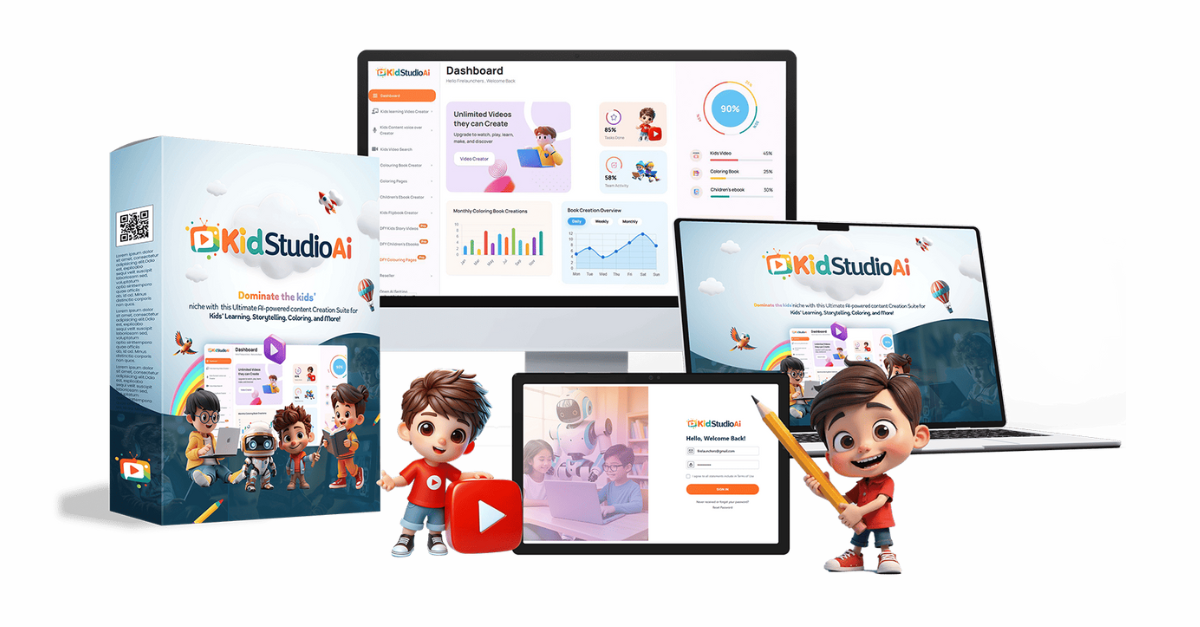 KidStudioAI creating a story video and coloring book