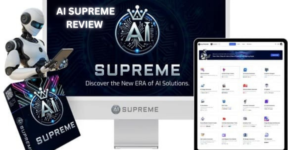 AI Supreme dashboard showing funnel and design tools active