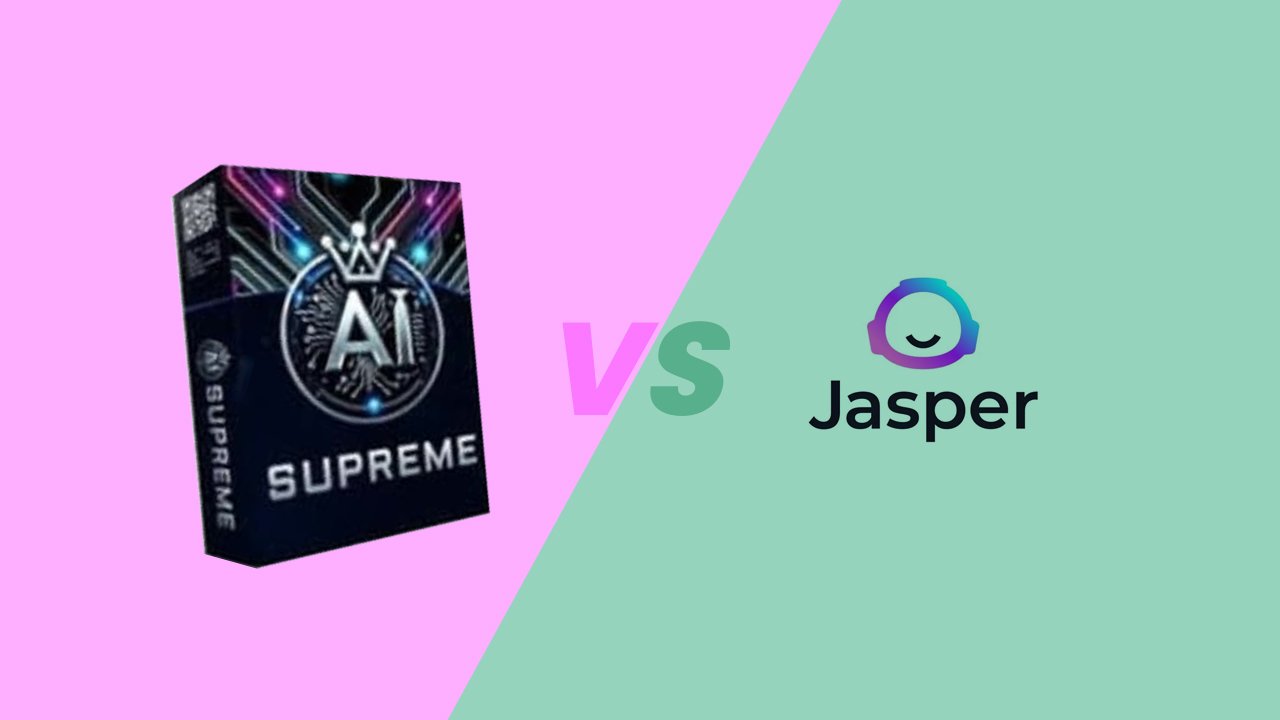 Comparison of Ai Supreme and Jasper AI interfaces showcasing content creation tools.