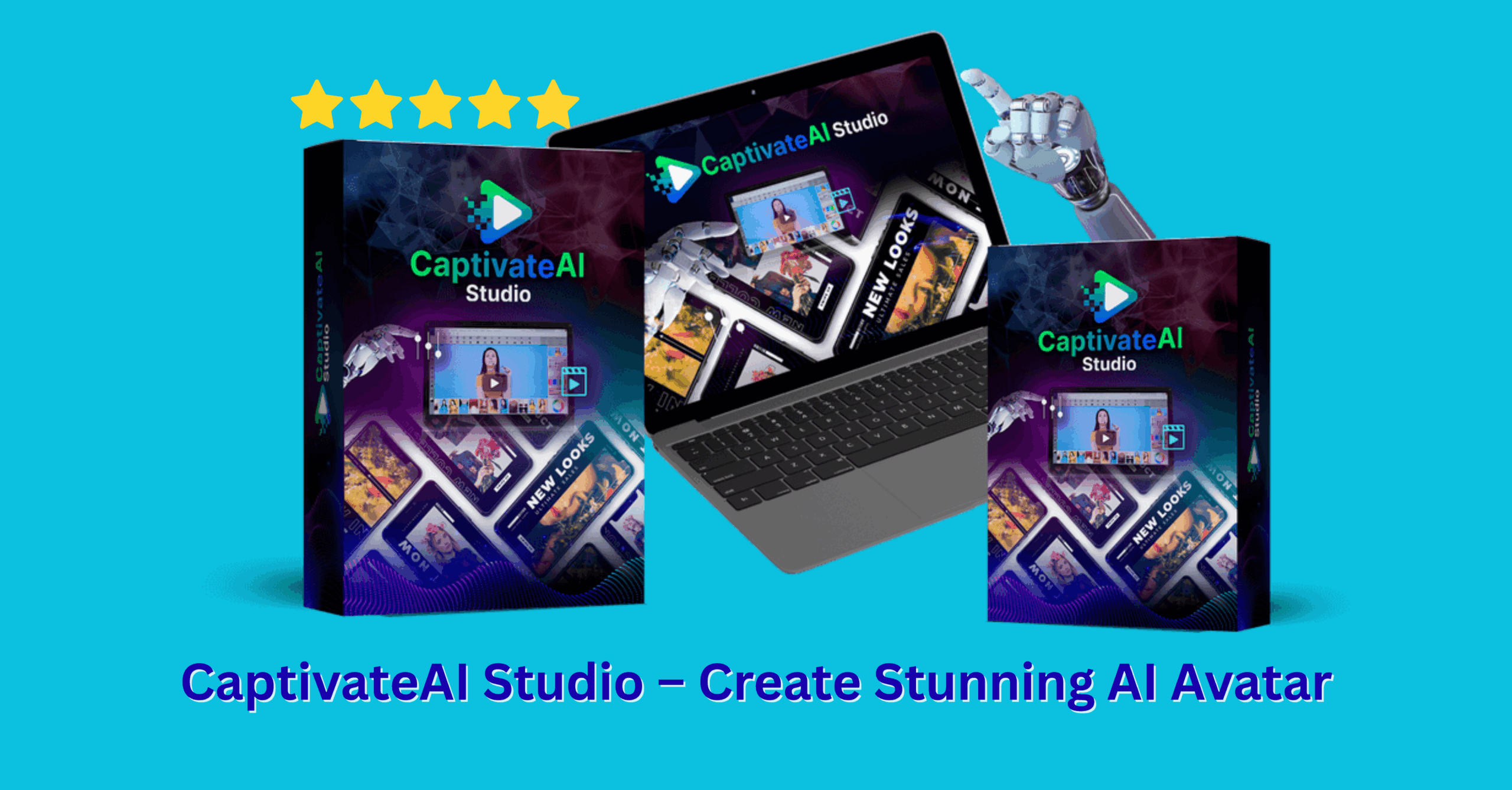 CaptivateAI Studio dashboard showing avatar presenter in action