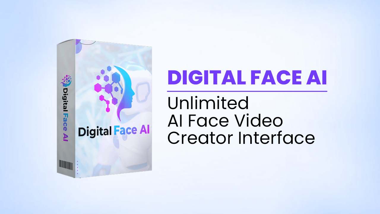 Digital Face AI- generated faces on laptop screen for video creation.