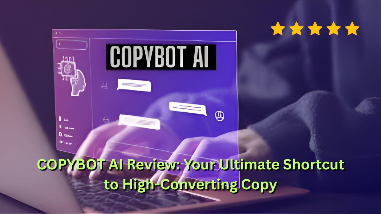 Stressed marketer vs. COPYBOT AI creating instant copy