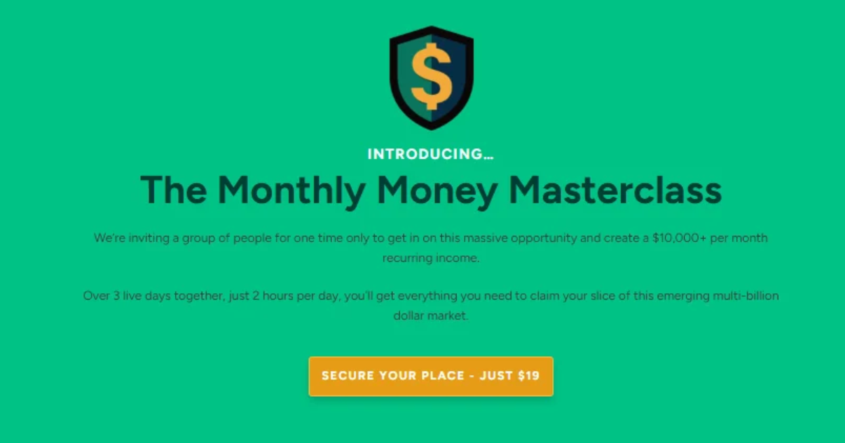 Monthly Money Masterclass compared with top online income programs