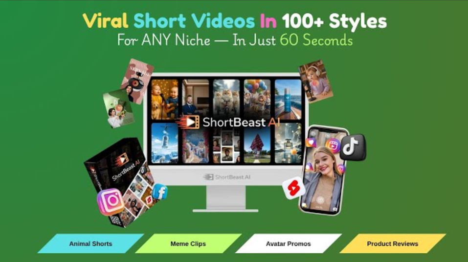 ShortBeast AI video creation dashboard example
