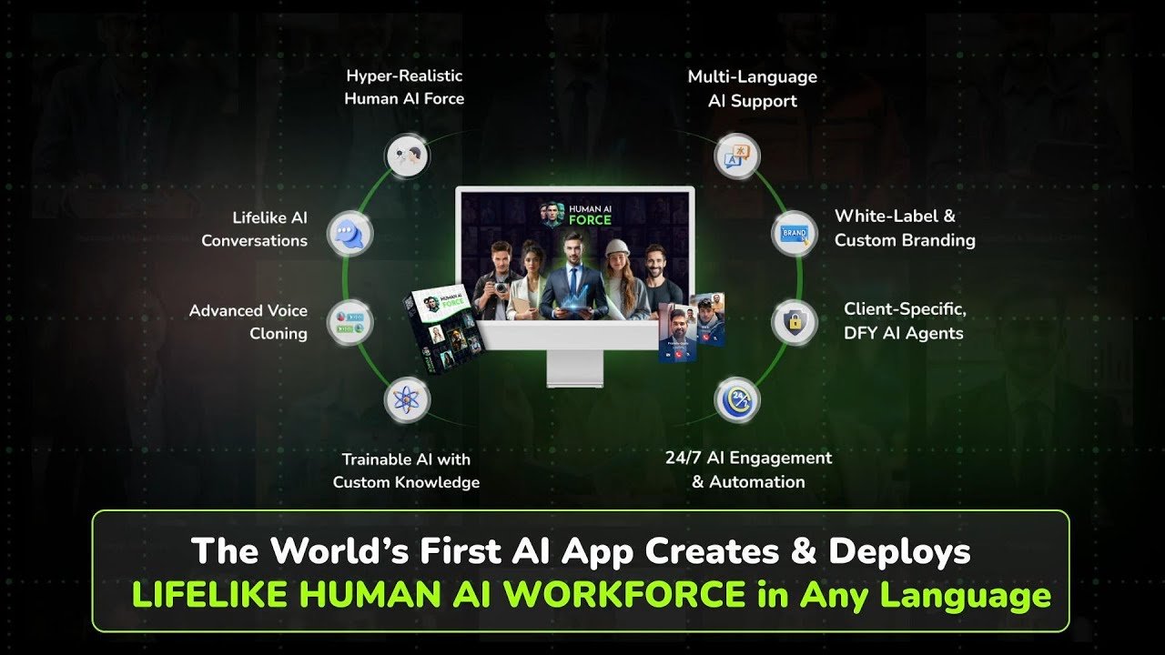 Human Ai Force dashboard showing AI-generated affiliate marketing content