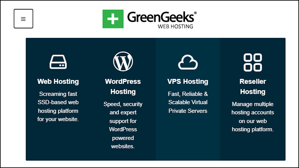 GreenGeeks 2025 hosting dashboard with laptop, plants, and eco-friendly visuals