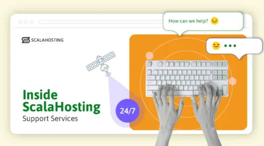 Scala Hosting Dashboard with Cloud and Speed Icons