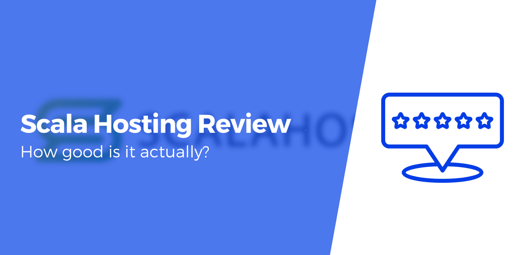 Scala Hosting Dashboard with Cloud, Speed, and Security Icons