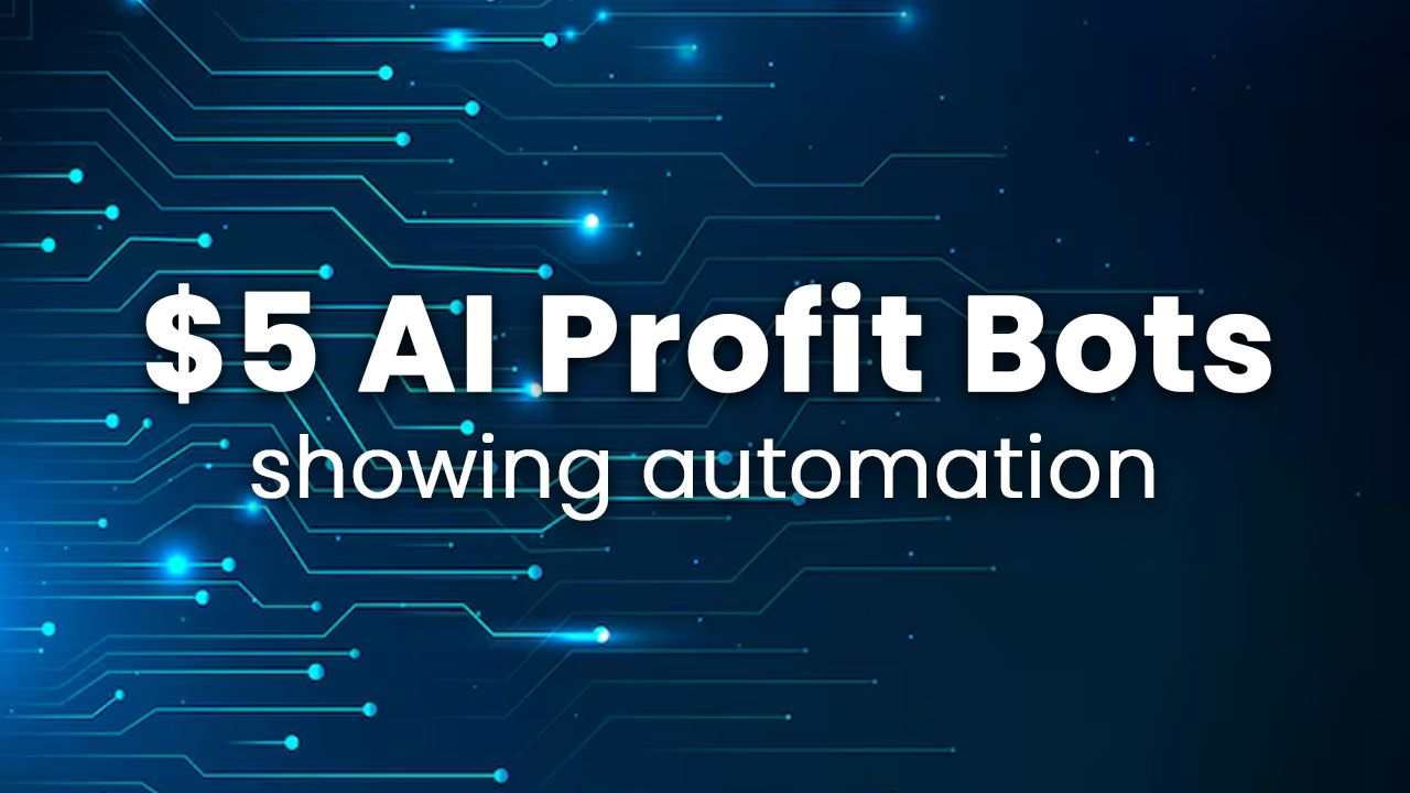 Dashboard of $5 AI Profit Bots showing automation and affiliate income
