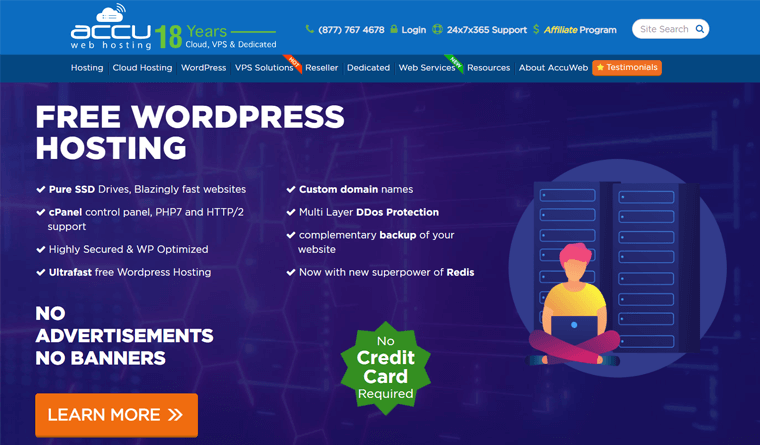 AccuWeb Hosting dashboard – affordable web hosting with SSD performance in 2025